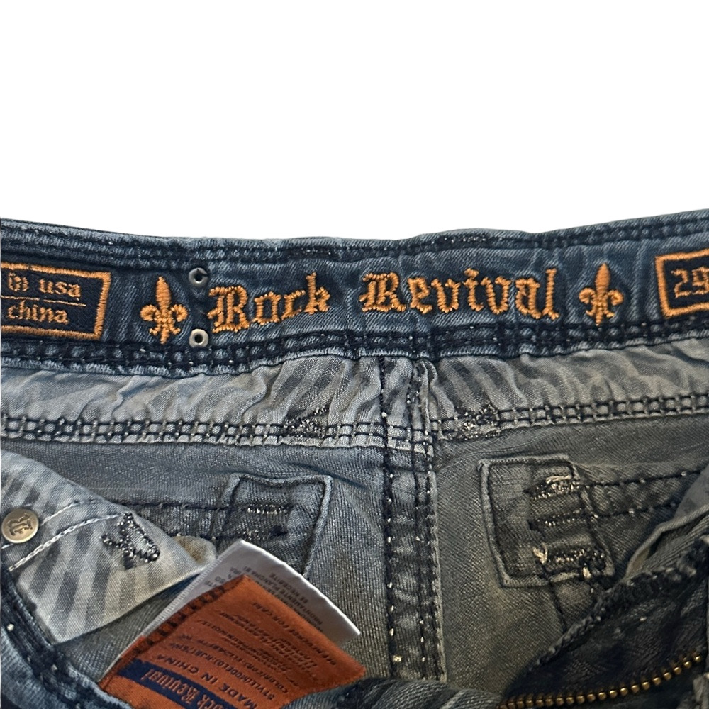 Rock Revival Blue Denim cut-off Shorts - Picture 4 of 6
